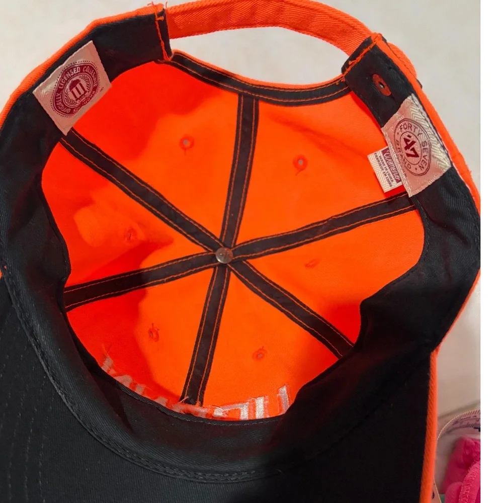 47 Brand UConn Huskies Womens Hat Neon Orange Adjustable Baseball Cap NCAA